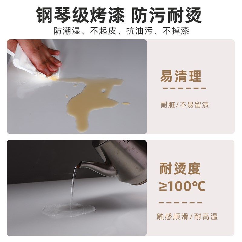 实木书桌白色奶油风石头纹亚克力办公台桌子双人长条白蜡木电脑桌