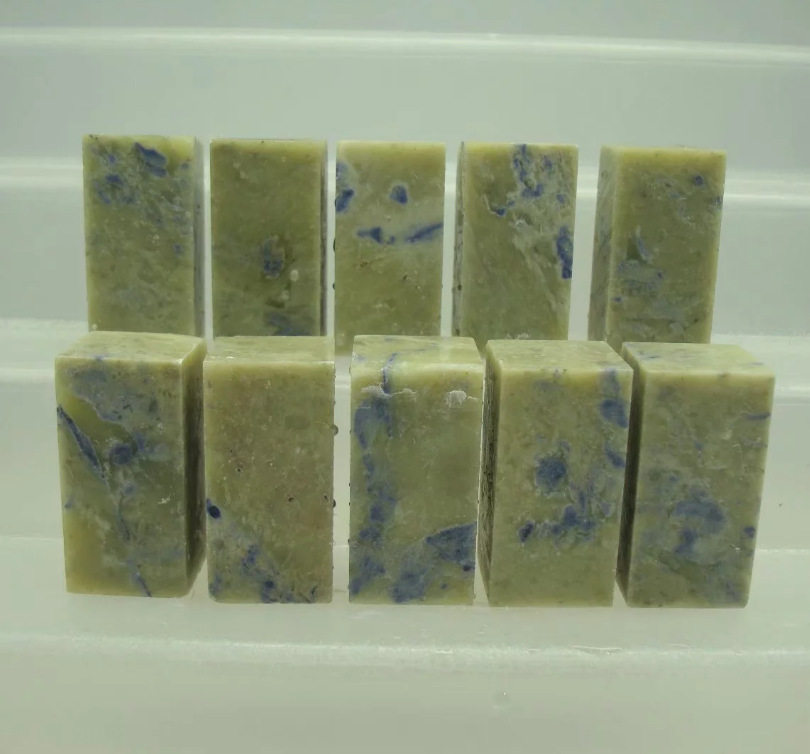 2号一组10方2.5*2.5*5CM青田石封门料蓝花圆头金石篆刻印章书画章