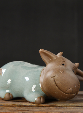 陶瓷牛摆件招财可爱萌牛电视柜桌面家居装饰品生日礼物十二生肖牛
