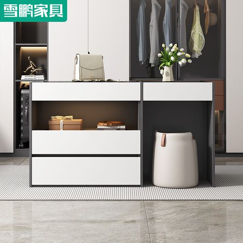 简约衣帽间中岛台化妆柜斗柜抽屉一体首饰展示双面收纳储物柜6K27