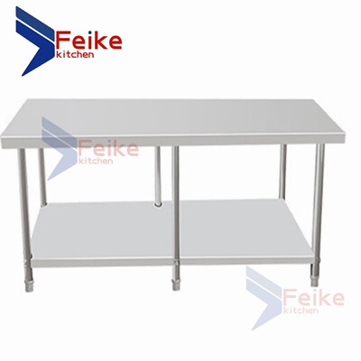 六腿实验室厨房操作桌三层工作台 SS bench
