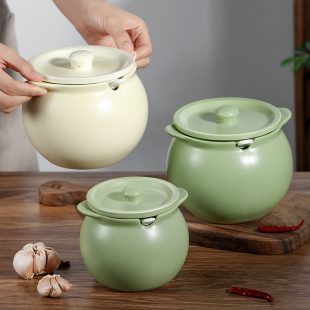 装猪油罐耐高温陶瓷油罐家用带盖盐罐油泼辣子辣椒油调味罐子味盅