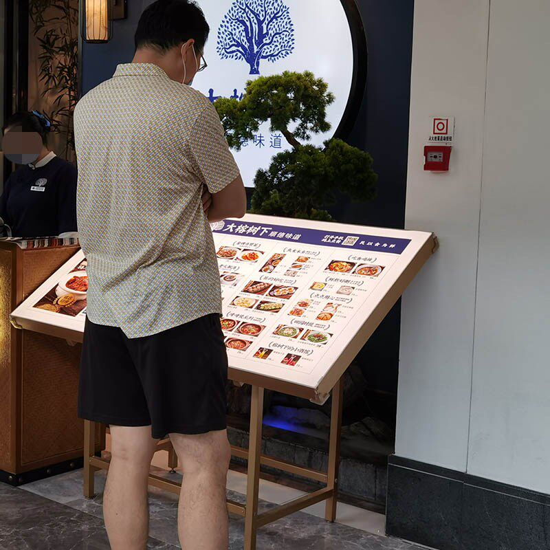 饭店大屏点菜灯箱落地式餐厅店铺门口LED菜牌菜谱点餐菜品展示牌