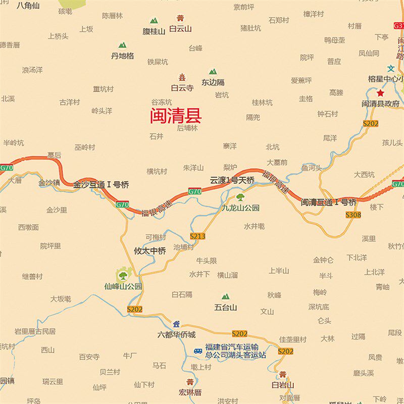 2021新款福州市区划地图办公室挂图高清防水装饰画推荐超大可定制