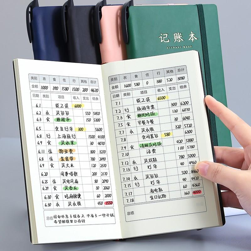 A6笔插绑带记账本家庭流水理财笔记本小号随身生活收入支出聚财小图片
