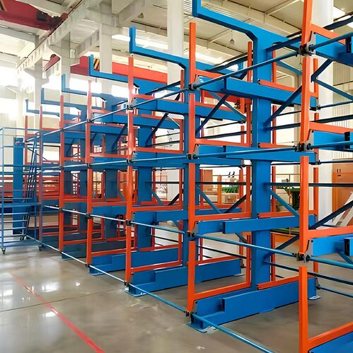 伸缩悬臂架大型管材板材存放货架多层单双面手摇伸缩式重型货架