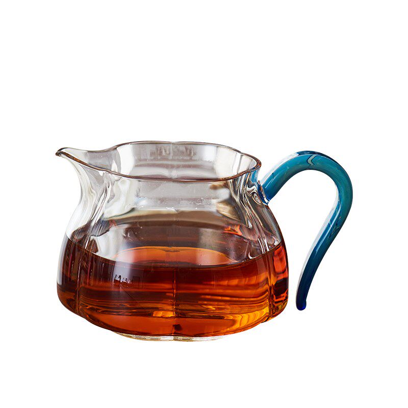 新羽透明玻璃带把耐热公道杯分茶器泡茶功夫茶具