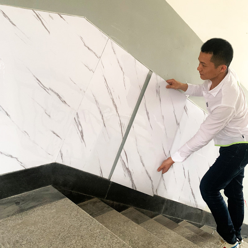 自粘墙贴墙裙护墙板防水耐磨大理石墙纸饭店墙围装饰贴楼梯护墙贴