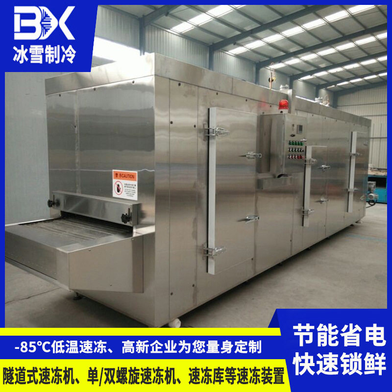隧道式速冻机食品包子饺子汤圆速冻流水线不锈钢网带式速冻设备