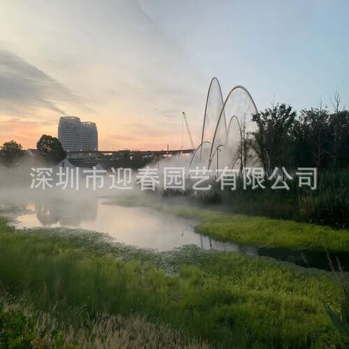 景区露营人造雾喷头高压机人造雾设备冷雾配件工地冷雾除尘