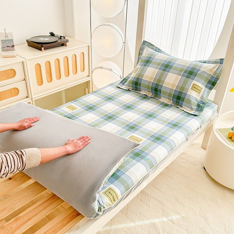 纯棉床笠全棉学生宿舍专用单人床褥子套全包床套床垫保护罩90x190