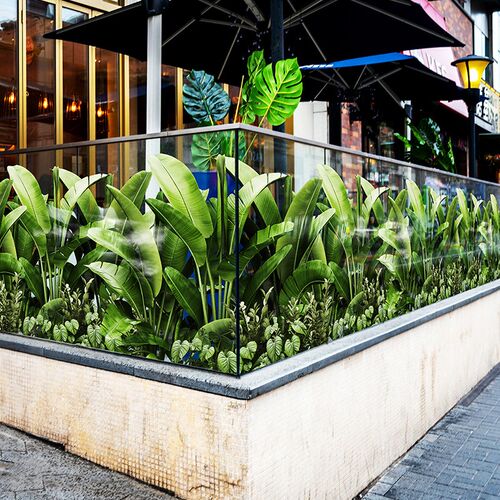 汽车展厅森林氧吧玻璃贴膜落地窗办公室会议室绿植底纹装饰静电膜