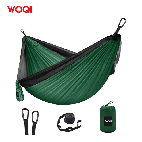 WOQI户外露营吊床，单人和双人便携式吊床，尼龙防撕裂降落伞吊床