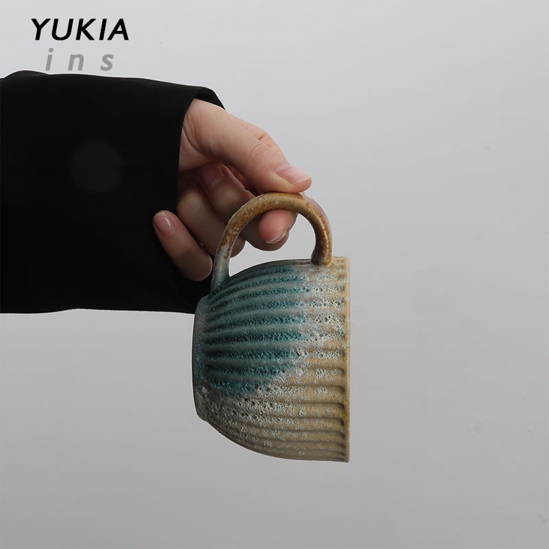 叠叠云山 茫茫烟雲归苏打烧咖啡杯日式侘寂陶瓷杯子家用中古杯