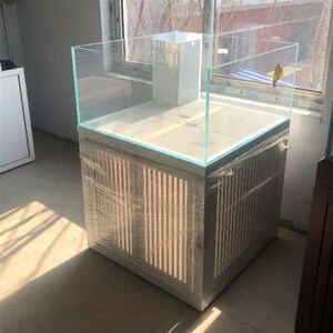 金品专用金鱼缸矮缸水族箱金晶超白鱼缸定做客厅底滤套装直角溢流