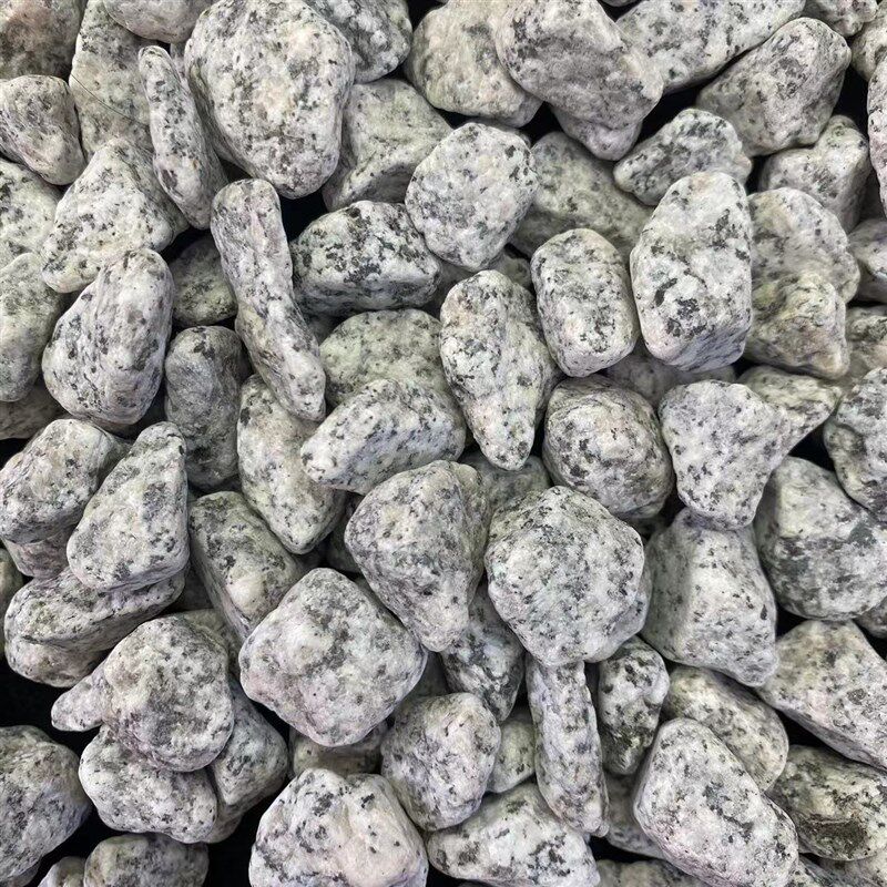 50斤黑白点芝麻灰鹅卵石花岗岩黑色碎石子芝麻白色石子枯山水造景