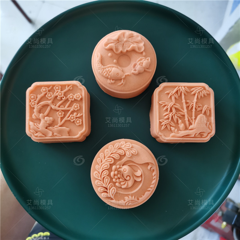 定做高级弹簧手压刻字logo异型立体桃山皮冰皮糕点等不沾脱饼模
