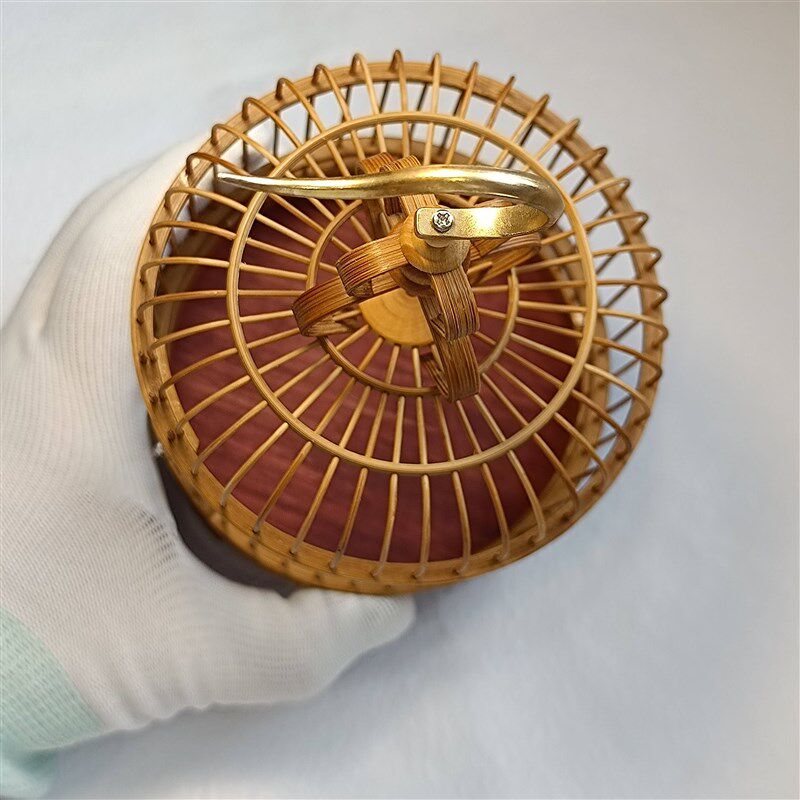 张圣林制 百年老煤竹蝈蝈笼子 鸣虫笼 蝈蝈虫具 蛉子笼 竹笼 爬宠