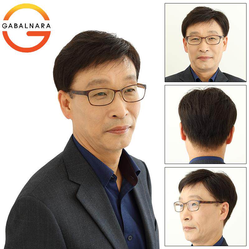 全手织中老年男士假发头顶补发片无痕递针短发定做全真人发块脱发