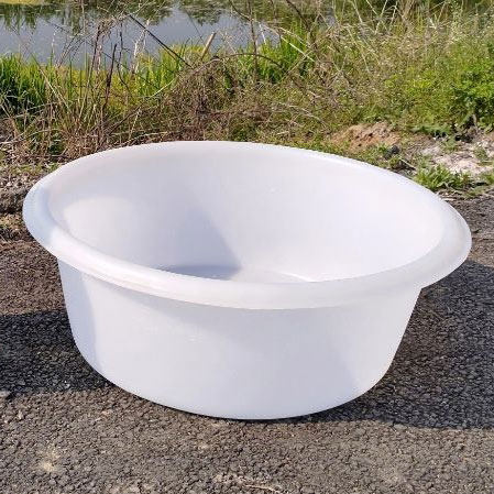 大号加厚耐用牛筋盆白色塑料盆特大号加深高圆盆养殖塑胶盆椭圆形