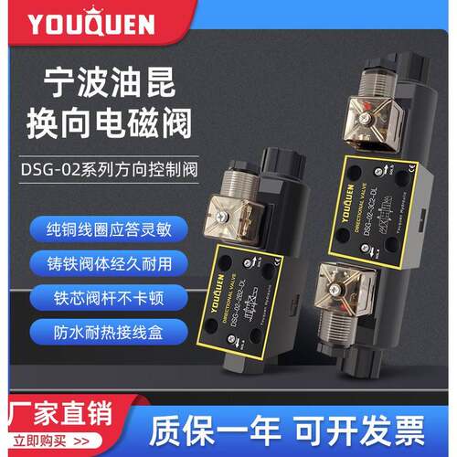 正品YOUQUEN油昆电磁阀DSG-02-3C2 3C4 3C6 2B2 -DL/LW 24V 220V