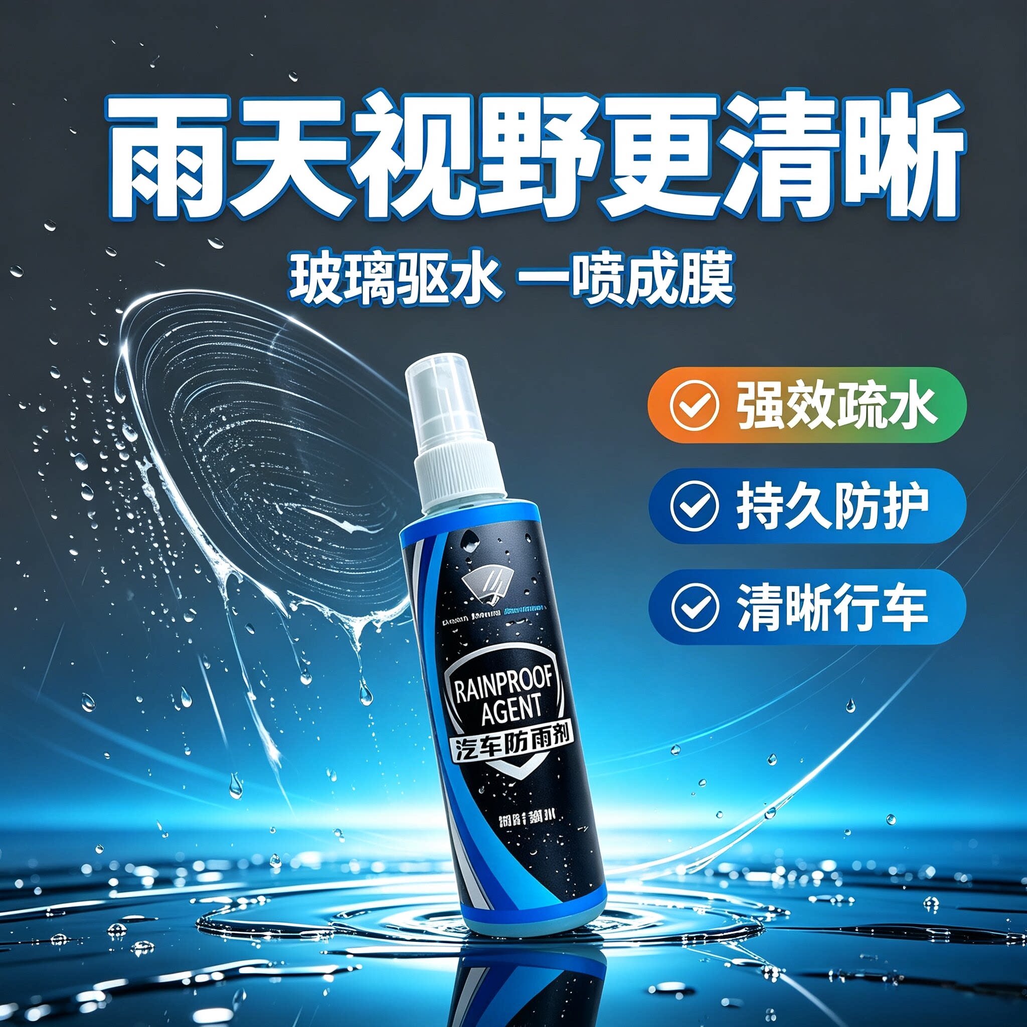 【拍一发三】新款汽车防雨剂玻璃驱水 一喷一抹不挂水视野清晰YG4