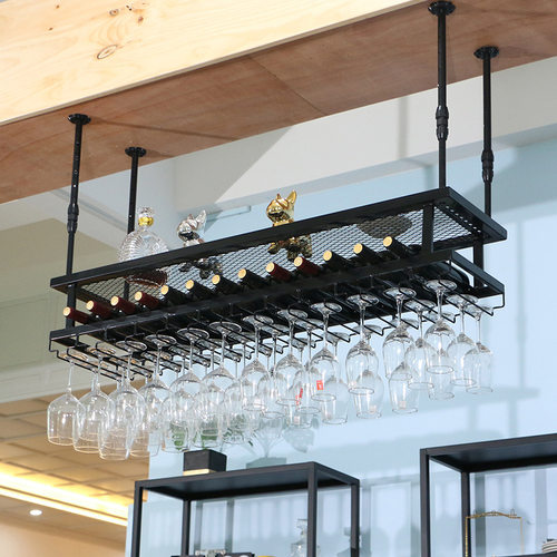 现代简约吧台吊挂红酒杯架