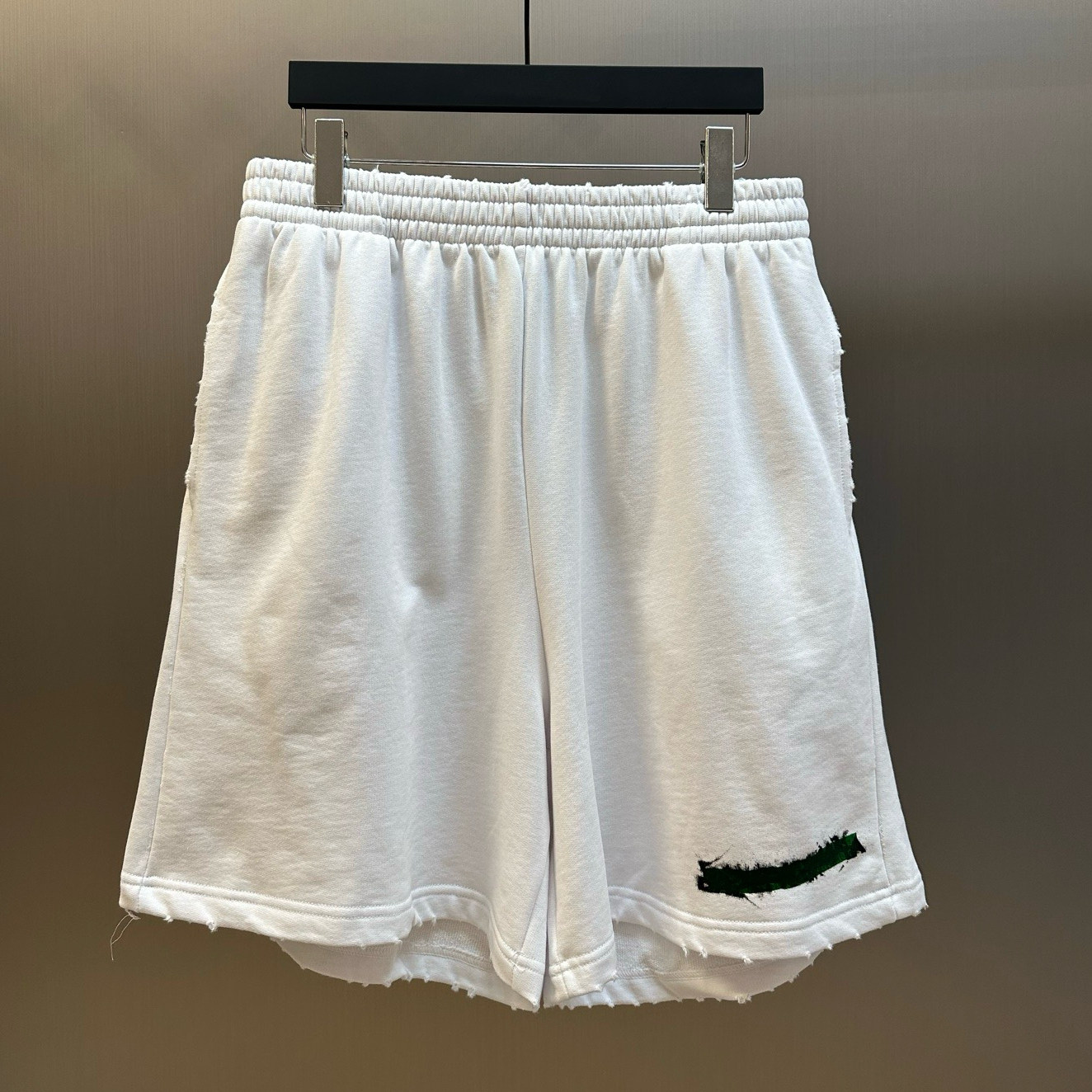 非市场货～广州高端欧货2026春夏新款胶带印花纯棉运动短裤男女款