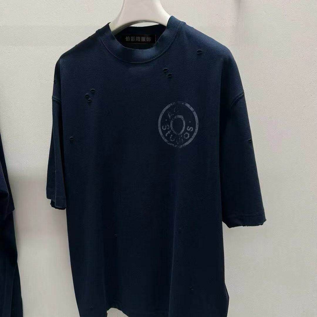 AC正确版做旧印花短袖T恤男女款