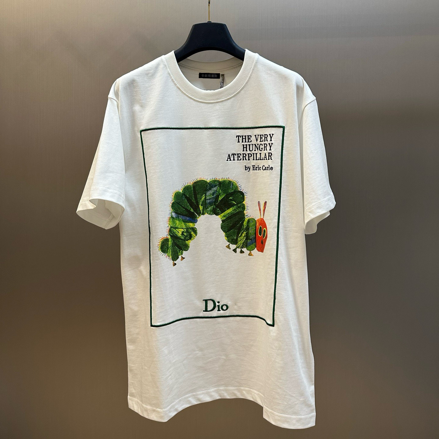 CD正确版毛毛虫刺绣印花短袖T恤