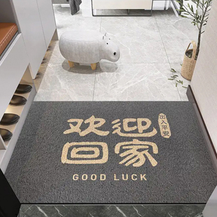 欢迎回家入户门垫家用室内门口耐脏防滑脚垫子进门地垫丝圈可裁剪