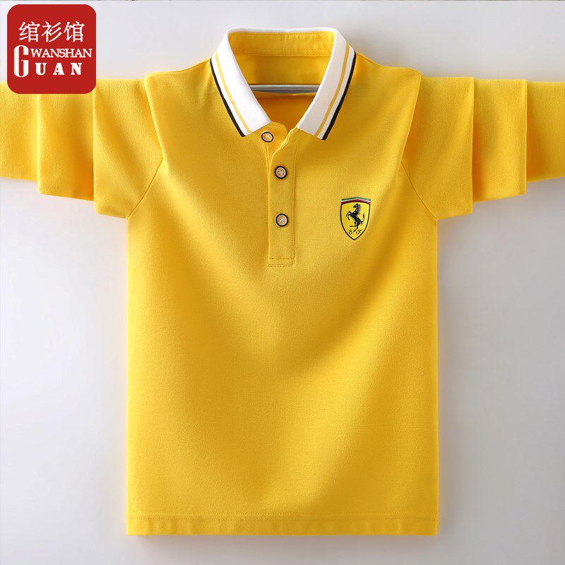 男童春季POLO衫春装棉2024新款中大童儿童翻领长袖T恤男孩春秋男