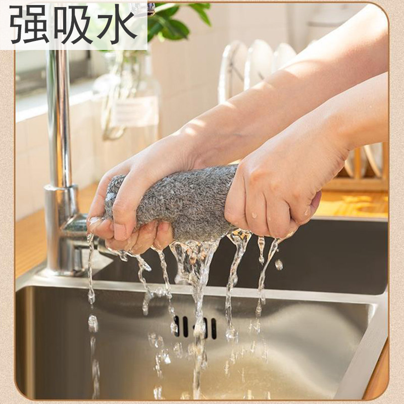 抹布厨房专用不易沾油易清洗餐厅饭店家用擦桌子吸水不易掉毛加厚