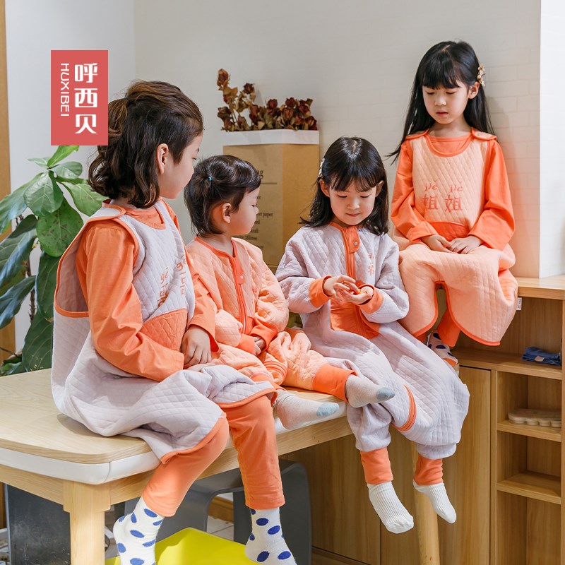 婴儿分腿睡袋春秋薄款女宝儿童睡袋四季防踢被宝宝睡袋春秋