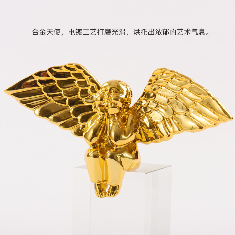 北欧创意水晶金属天使摆件简约客厅电视柜酒柜壁柜装饰样板房摆设
