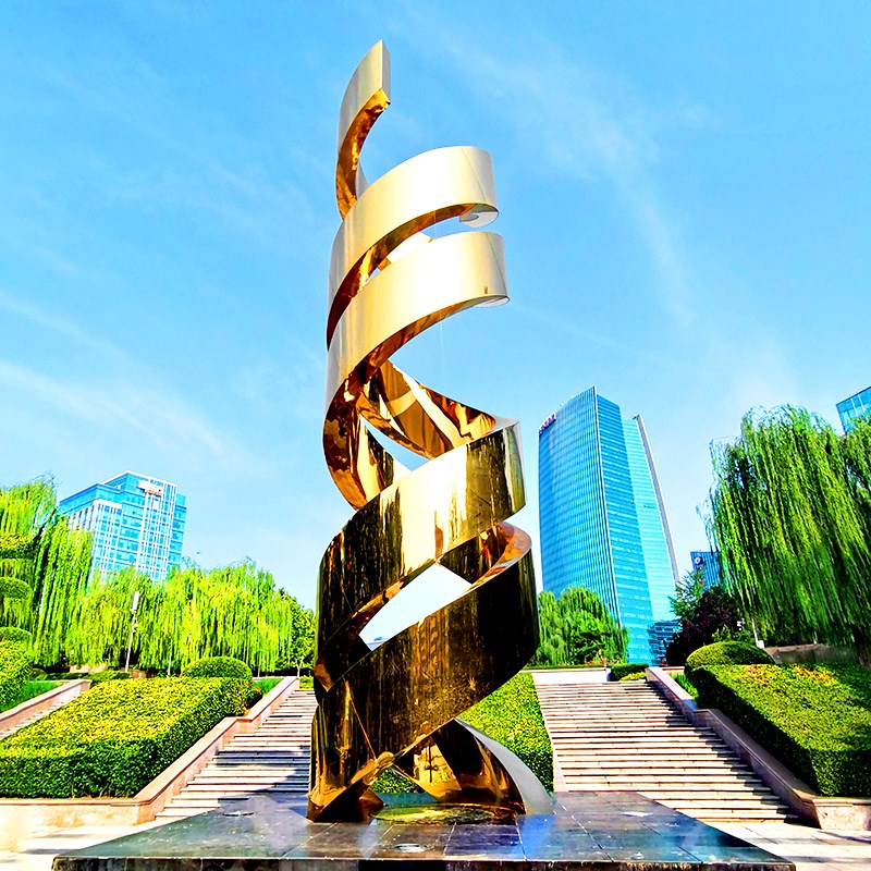 户外不锈钢景观创意雕塑园林广场大型地标塑像售楼部艺术摆件制作
