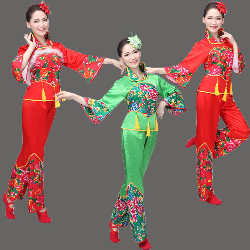元旦民族广场舞开门红好日子秧歌舞蹈演出服装秧歌服2018年新款