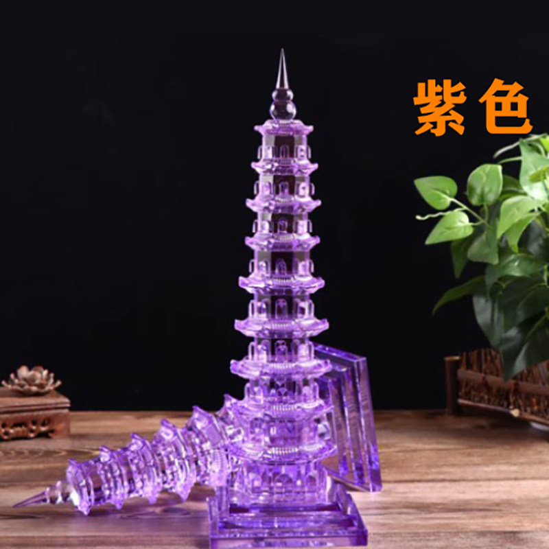 水晶文昌塔桌面彩色十三13层九9层7七层11层办公客厅书桌装饰摆件图片