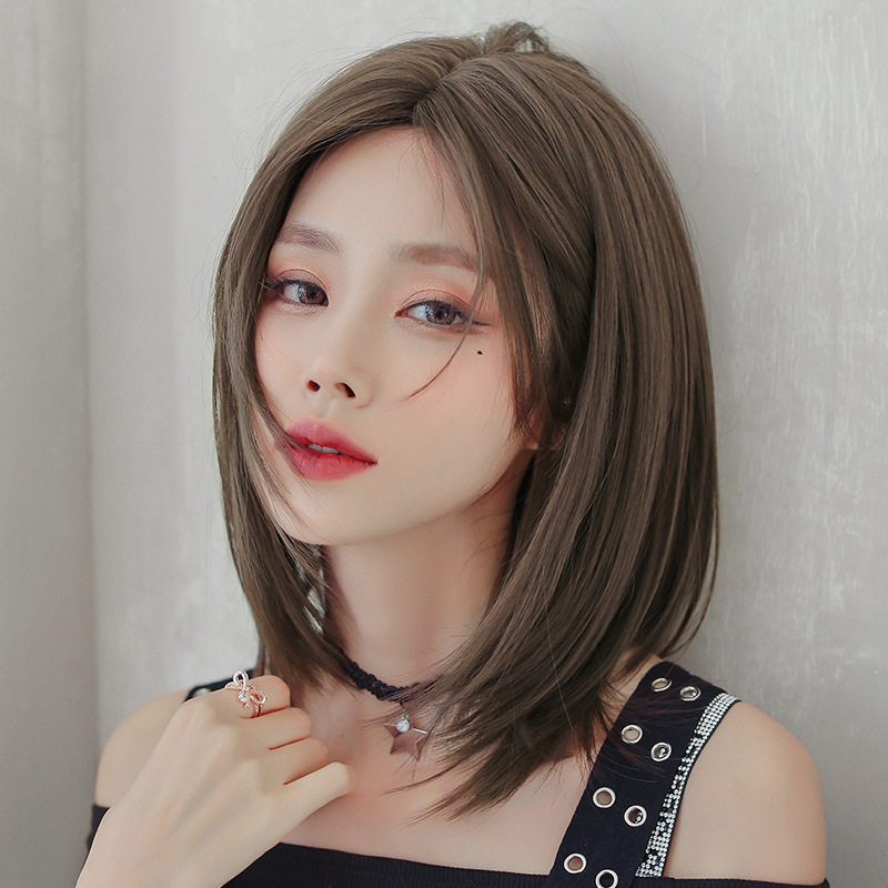 假发女短发全头套中长发自然中分刘海蓬松修脸少女锁骨发短直发潮