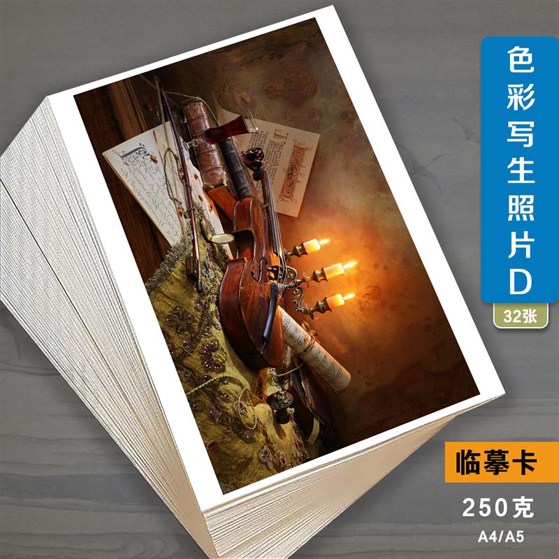 油画静物临摹卡片色彩写生照片零基础创意少儿美术生画画范本32张