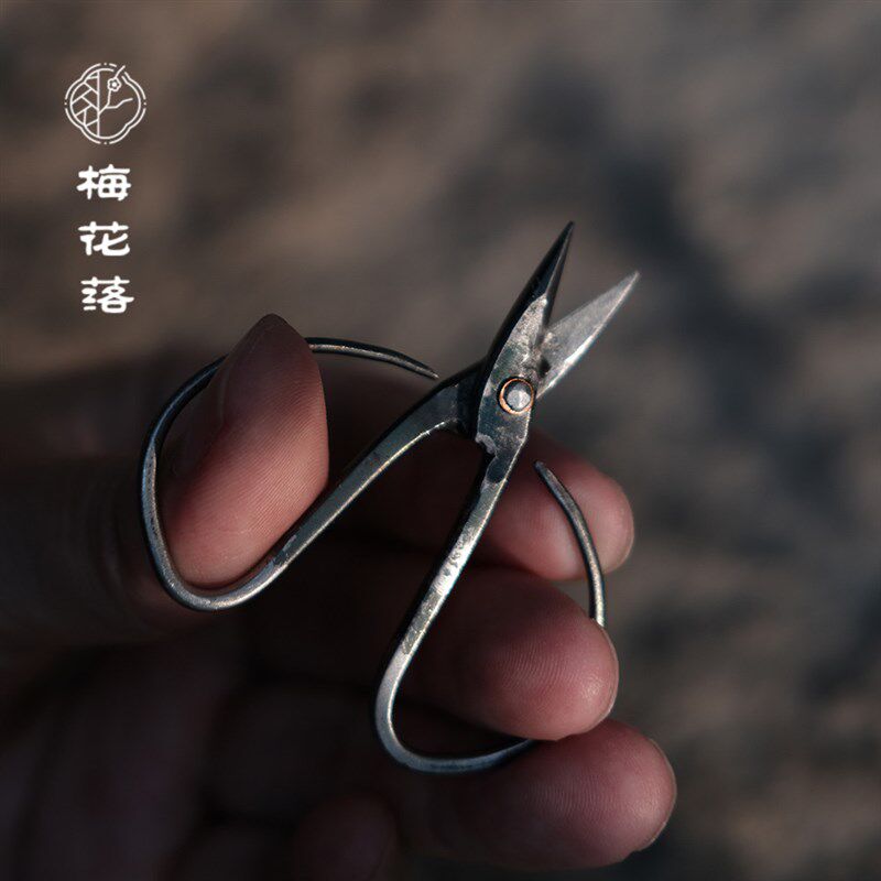 迷你复古纯手工打铁小剪刀仿古茶道配件剪铁观音岩白茶叶泡茶小号