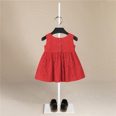 女童红色连衣裙夏装新款儿童周岁生日公主裙宝宝2岁吊带背心裙夏