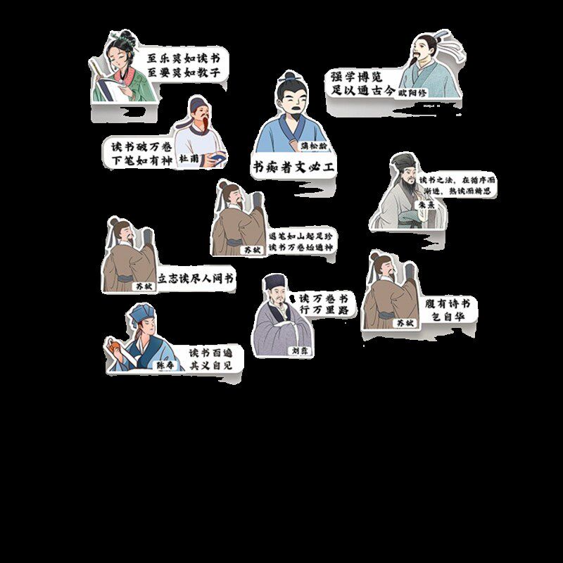 书香班级布置教室装饰文化墙贴纸黑板报名人书法国学国风古诗环创