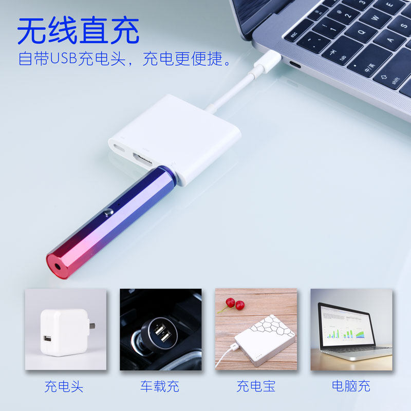 励博 激光灯蓝光激光笔售楼射笔usb充电沙盘演示户外教练指示器红
