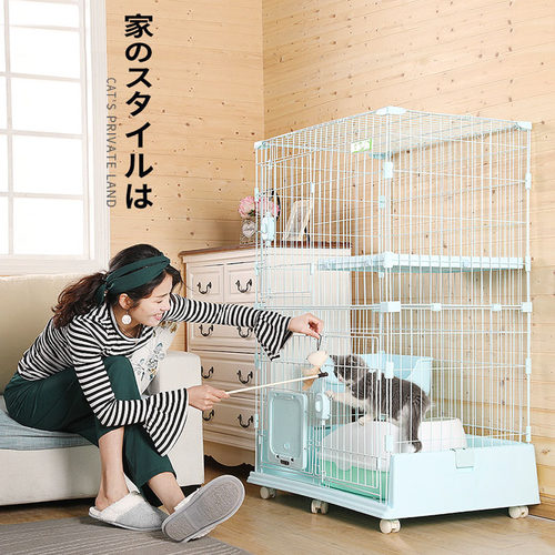 创逸猫笼子家用大码大自由空间猫别墅室内带猫门双三四层猫用品