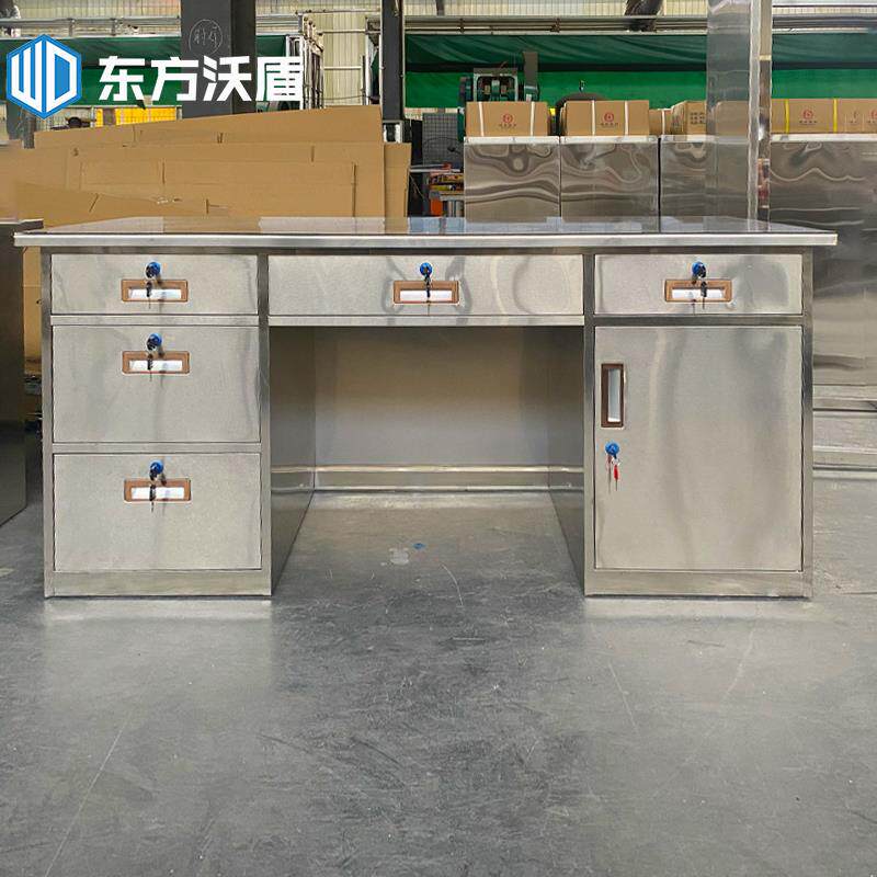 304不锈钢办公桌家用学习桌办公室电脑桌超市收银台无尘车间工作
