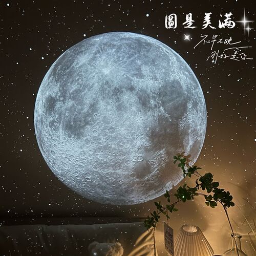 浮月看流星星空投影灯氛围灯卧室满天星投影伴睡小夜灯生日礼物