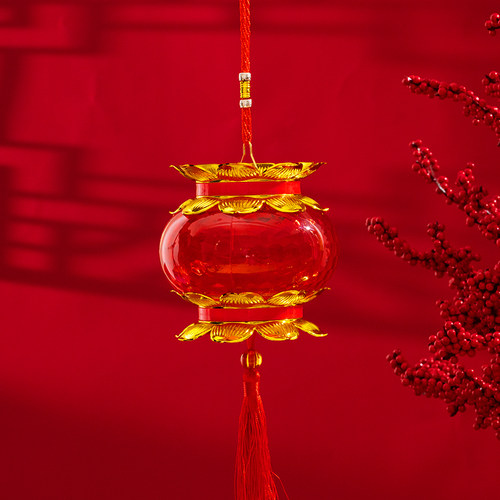 新年灯笼2023新款儿童手提宫灯diy材料春节过年元宵福字投影花灯