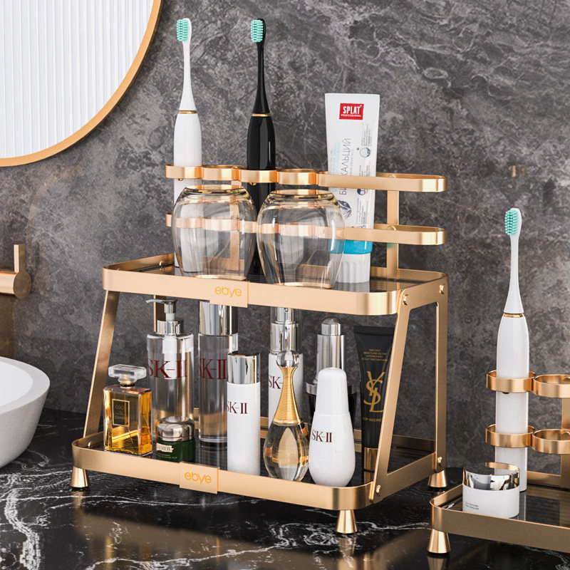 网红电动牙刷牙膏置物架2022年新款牙杯洗手间洗漱台收纳架高级感