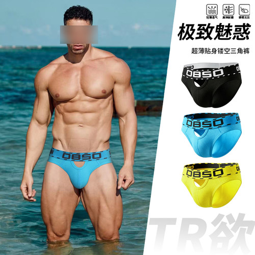 2件装TR镂空男士性感三角内裤潮